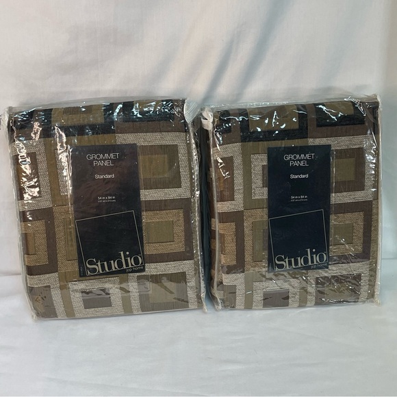 jcpenney Other - JCP Studio 2 Grommet Curtain Panels 54”X84” Midcentury Modern Black and Bronze